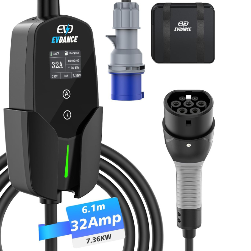 Portable Ev Charger 32A Type 2 Cee Plug - Evdance 32a Typ 2 ev Ladegerät